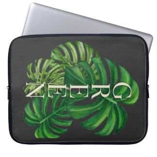 Green Monstera Leaves Laptop Sleeve
