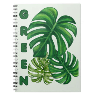 Green Monstera Leaves Notebook