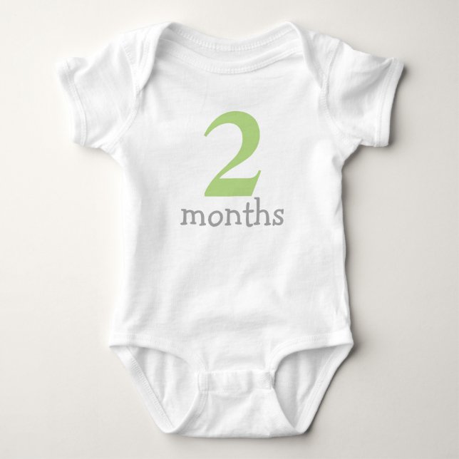 Green Monthly Baby Bodysuit (Front)