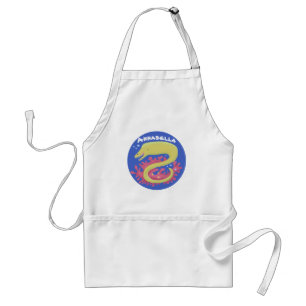 Green moray eel funny cartoon illustration standard apron