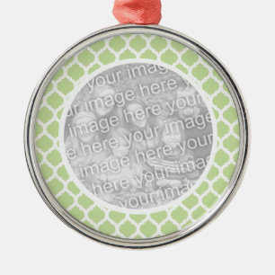 Green Moroccan Pattern Photo Ornament