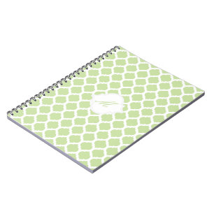 Green Moroccan Pattern with Monogram Notebook
