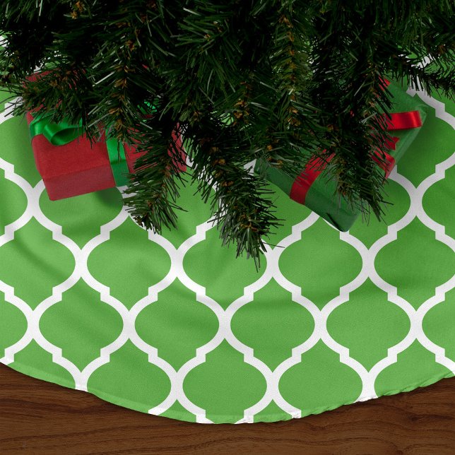 Green Moroccan Quatrefoil Brushed Polyester Tree Skirt (Creator Uploaded)
