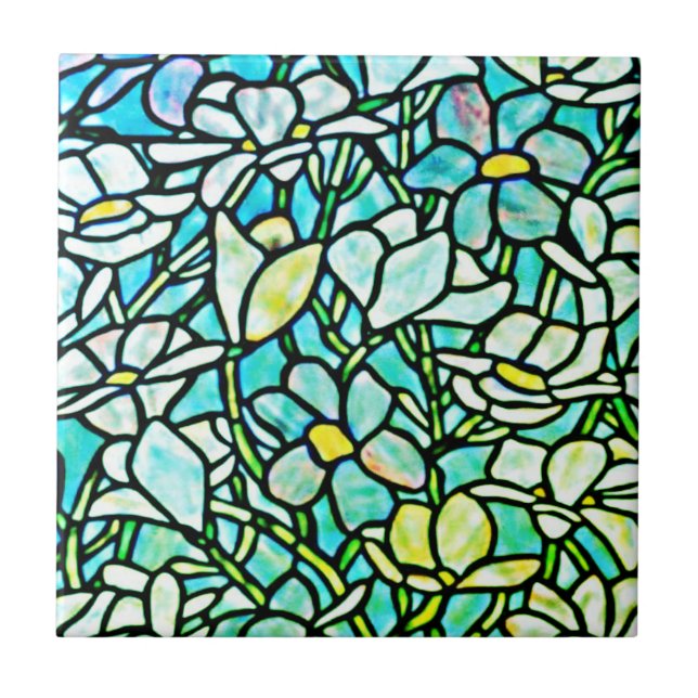 Green Mosaic Floral Tiles (Front)