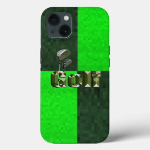 Green Mosaic Golf Clubs, iPhone 13 Case