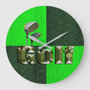 Green Mosaic Golf Clubs, Wall Clock