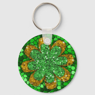 Green Mosaic Key Ring