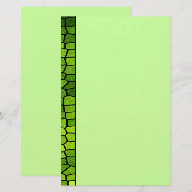 Green Mosaic Stationery (Front/Back)