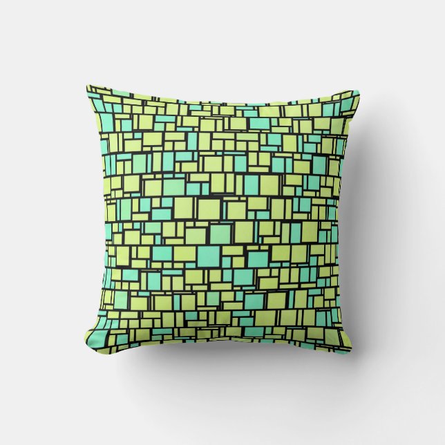 Green Mosaic Tiles Cushion (Front)