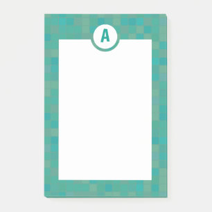 Green mosaic tiles pattern initial post it notes