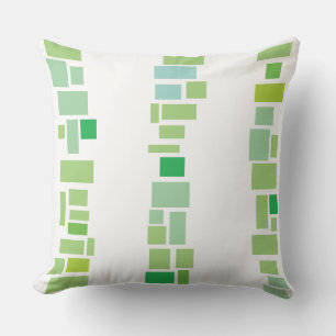 Green MOSIAC TILES DESIGN Retro Throw Pillow