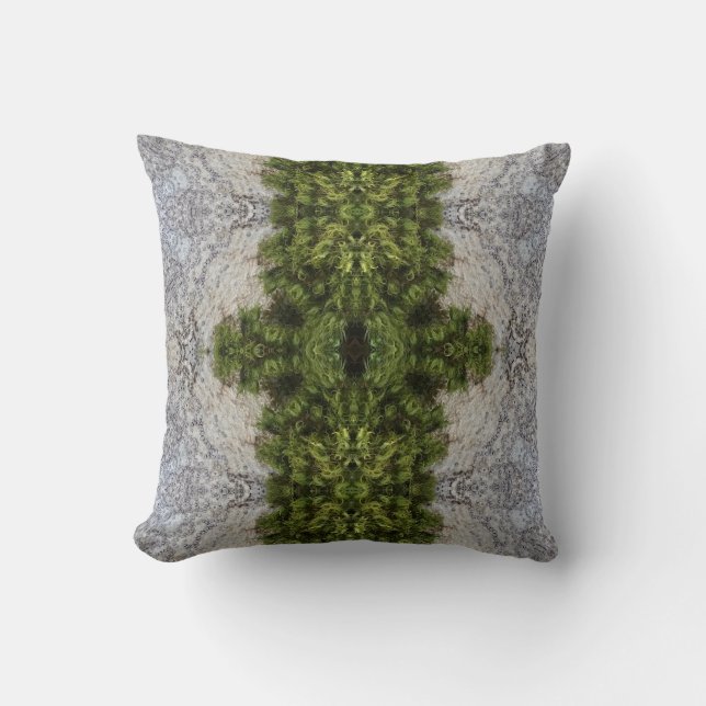 Green Moss & Earth Abstract Art Cushion (Front)