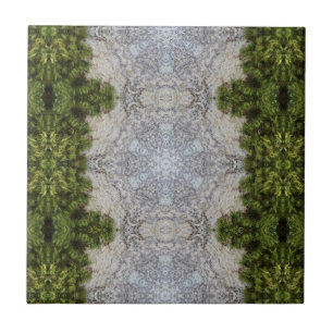 Green Moss & Earth Nature Art Ceramic Tile