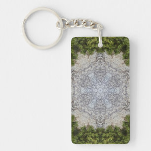 Green Moss & Earth Nature Art Key Ring