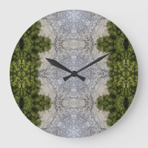 Green Moss & Earth Nature Art Large Clock