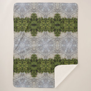 Green Moss & Earth Nature Art Sherpa Blanket