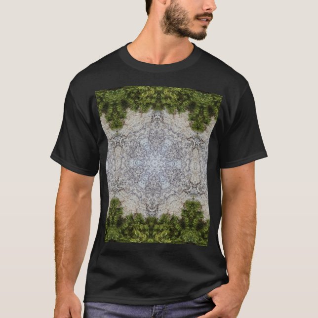 Green Moss & Earth Nature Art T-Shirt (Front)