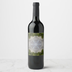 Green Moss & Earth Nature Art Wine Label