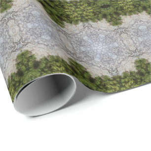 Green Moss & Earth Nature Art Wrapping Paper
