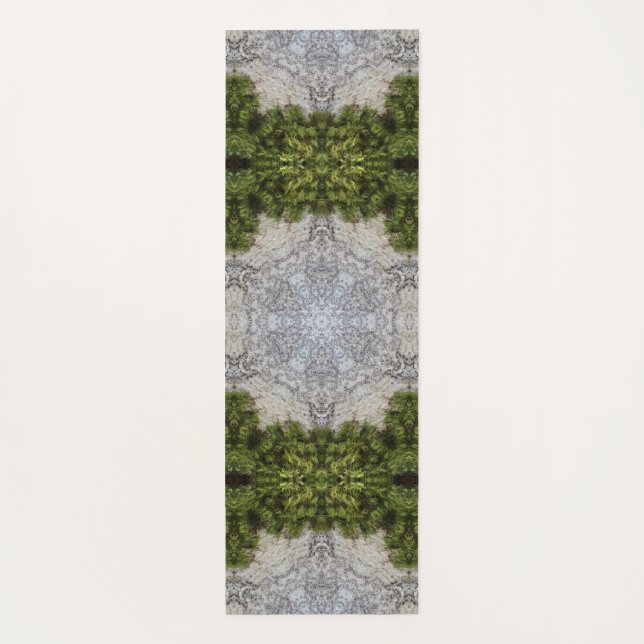 Green Moss & Earth Nature Art Yoga Mat (Back)