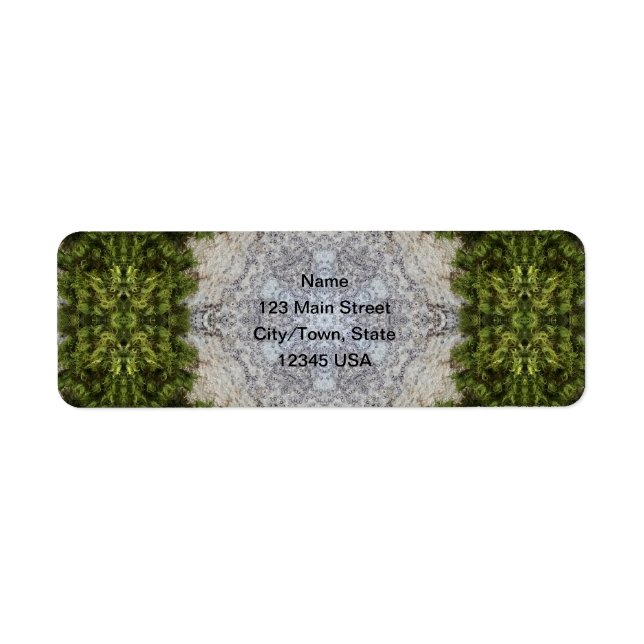 Green Moss & Nature Earth Art Return Address Label (Front)