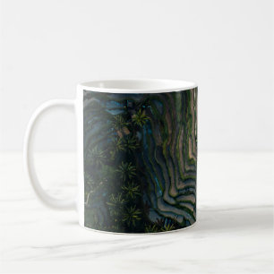 Green moss on black rock coffee mug