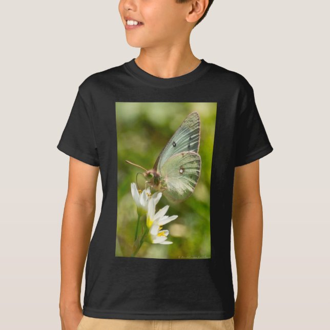 Green Moth on False Garlic Apparel and Gifts T-Shirt (Front)