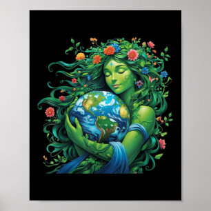 Green Mother Nature Earth Day Earth Mother Planet Poster