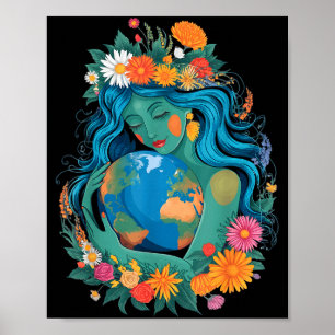 Green mother nature planet earth day 2026 women poster