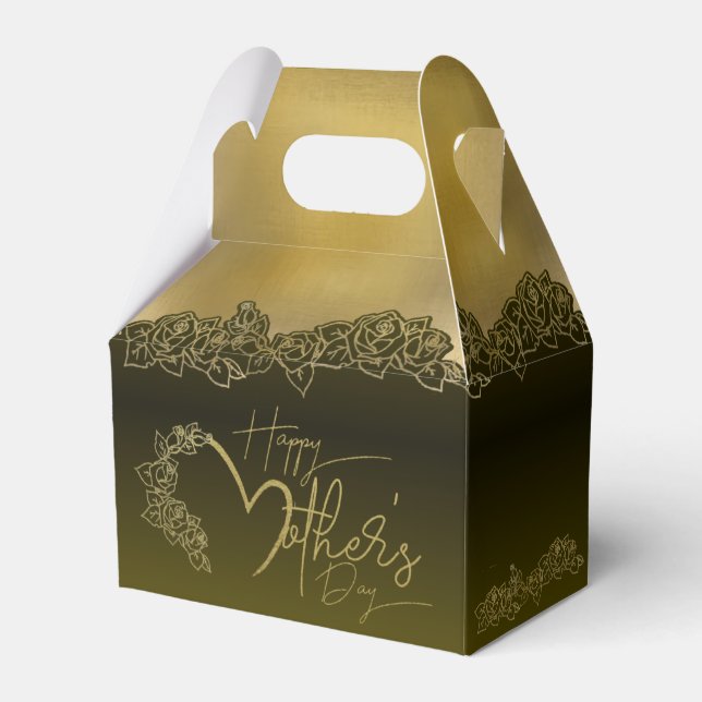 Green Mother's Day Gift Box with Roses (Front Side)