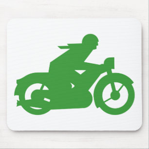 Green Motorbiker Sign Mouse Pad
