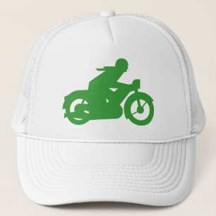 Green Motorbiker Sign Trucker Hat