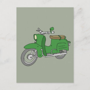 Green Motorscooter "Schwalbe" Postcard