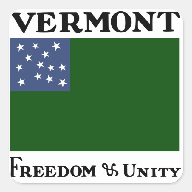 Green Mountain Boys Flag of the Vermont Republic Square Sticker (Front)