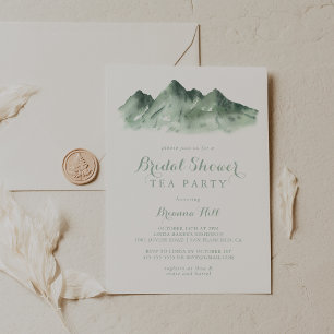 Green Mountain Country Bridal Shower Tea Party  Invitation