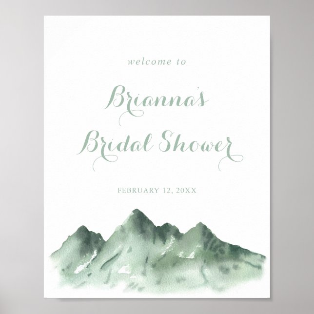 Green Mountain Country Bridal Shower Welcome  Poster (Front)