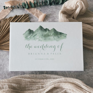 Green Mountain Country Calligraphy Wedding  Guest Book
