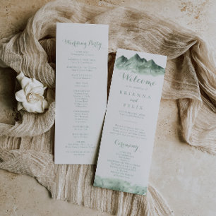 Green Mountain Country Calligraphy Wedding Program