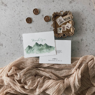 Green Mountain Country Flat Wedding Thank You Card