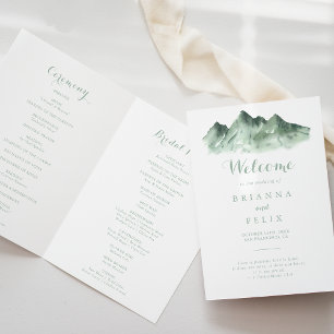 Green Mountain Country Folded Wedding Program