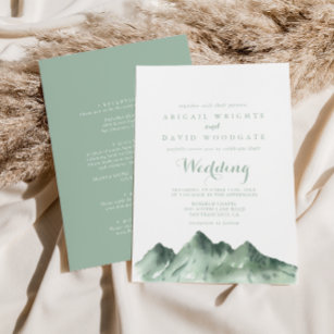 Green Mountain Country Front & Back Wedding  Invitation