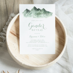 Green Mountain Country Gender Reveal Party Invitation