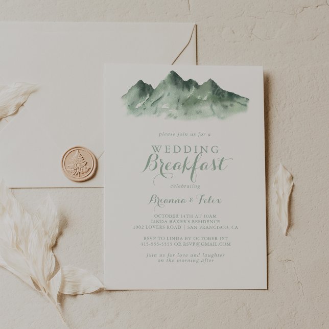 Green Mountain Country Wedding Breakfast  Invitation (Creator Uploaded)