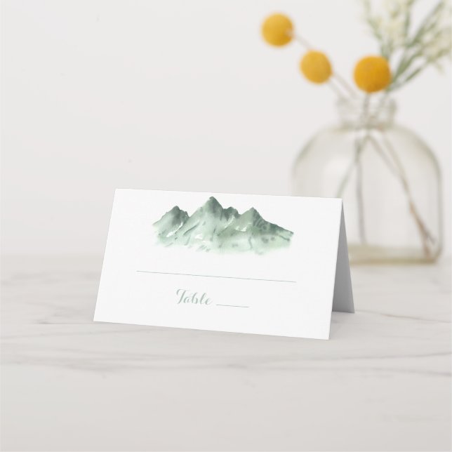 Green Mountain Country Wedding Place Card (Front)
