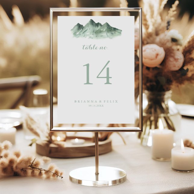 Green Mountain Country Wedding Table Number (Creator Uploaded)