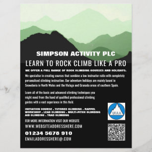 Green Mountain Landscape, Hiking & Climbing Advert Flyer