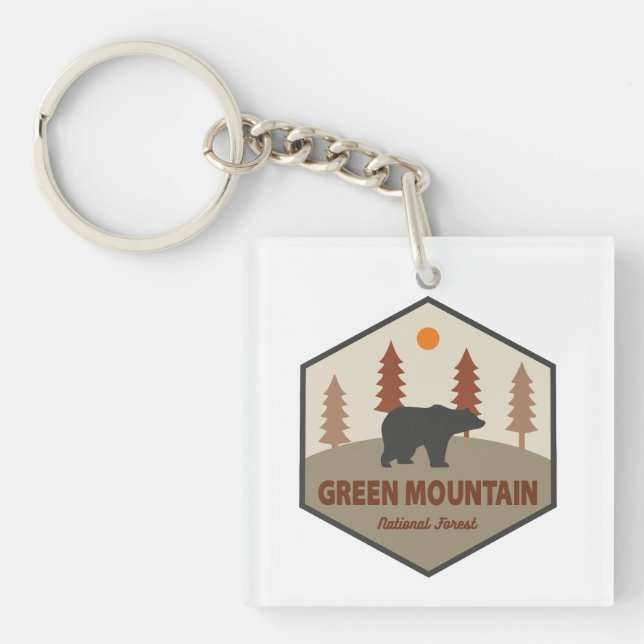 Green Mountain National Forest Bear Key Ring (Front)