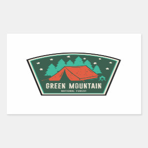 Green Mountain National Forest Camping Rectangular Sticker