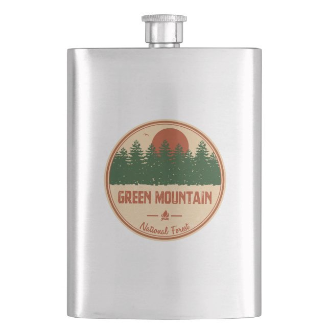 Green Mountain National Forest Hip Flask (Front)