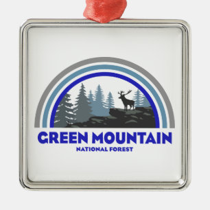 Green Mountain National Forest Rainbow Deer Metal Ornament